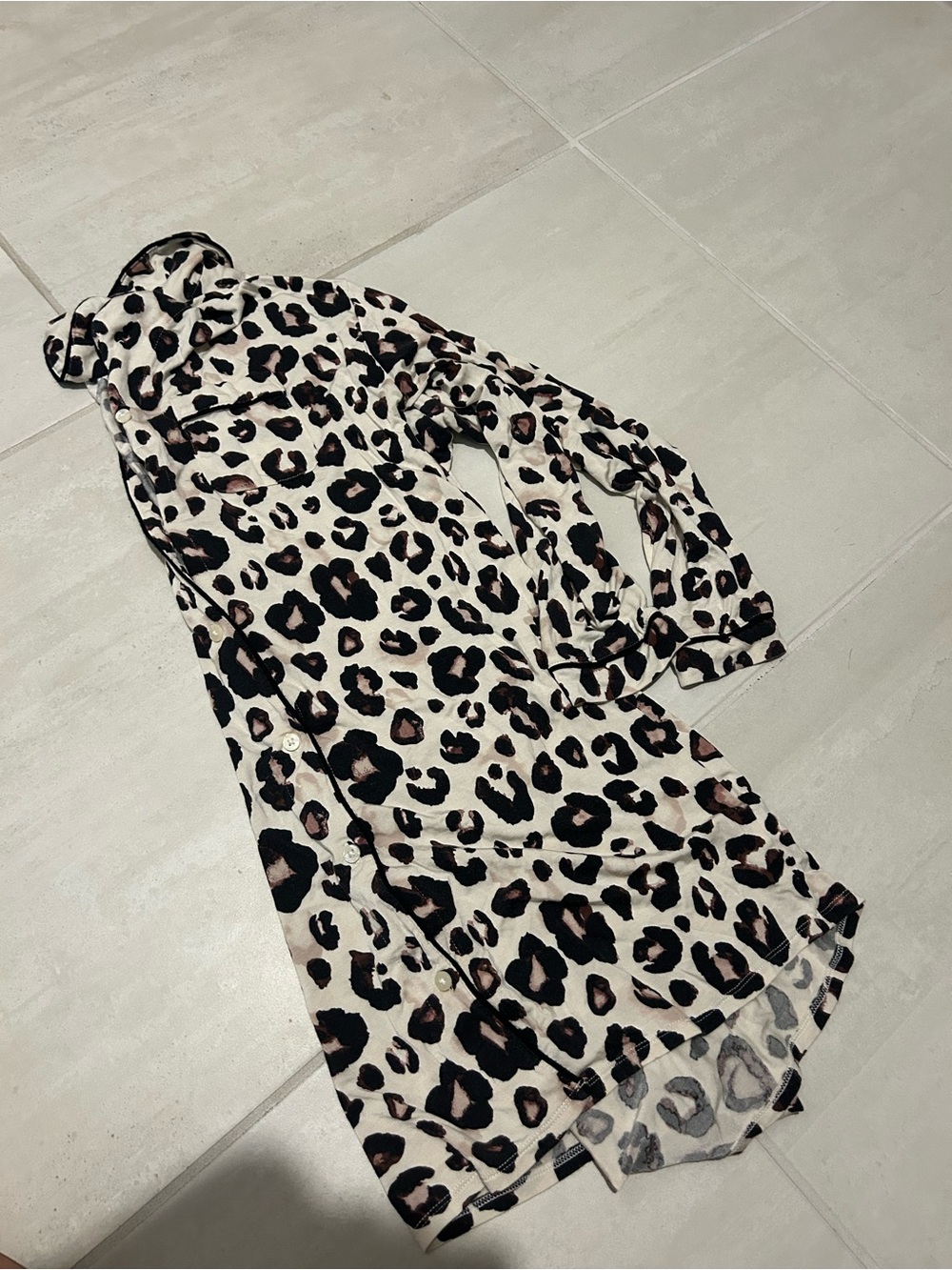 Stars Above Leopard Print Long sleeve Sleep Shirt